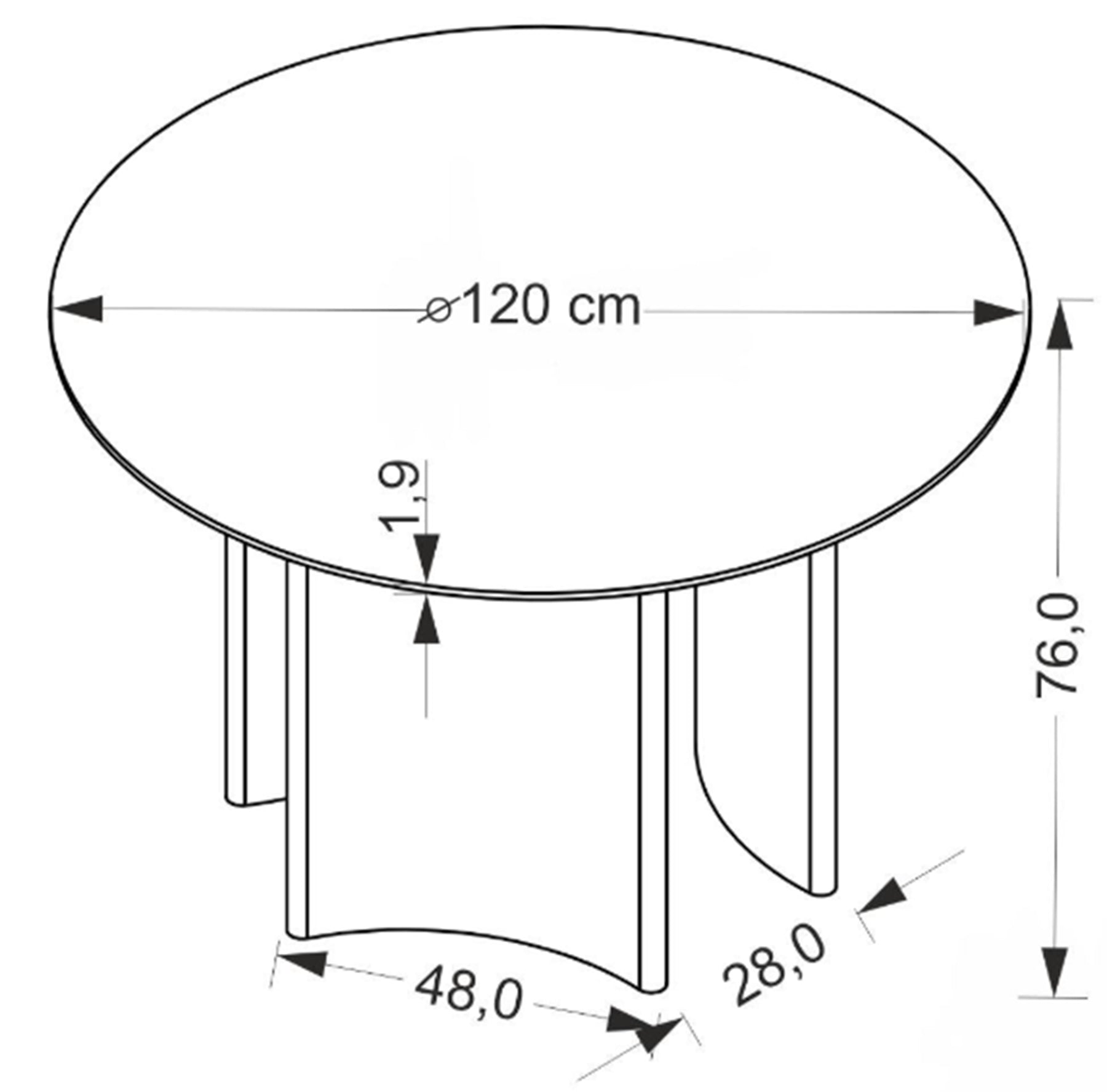 Stół okrągły do jadalni Caldo 120 cm orzech