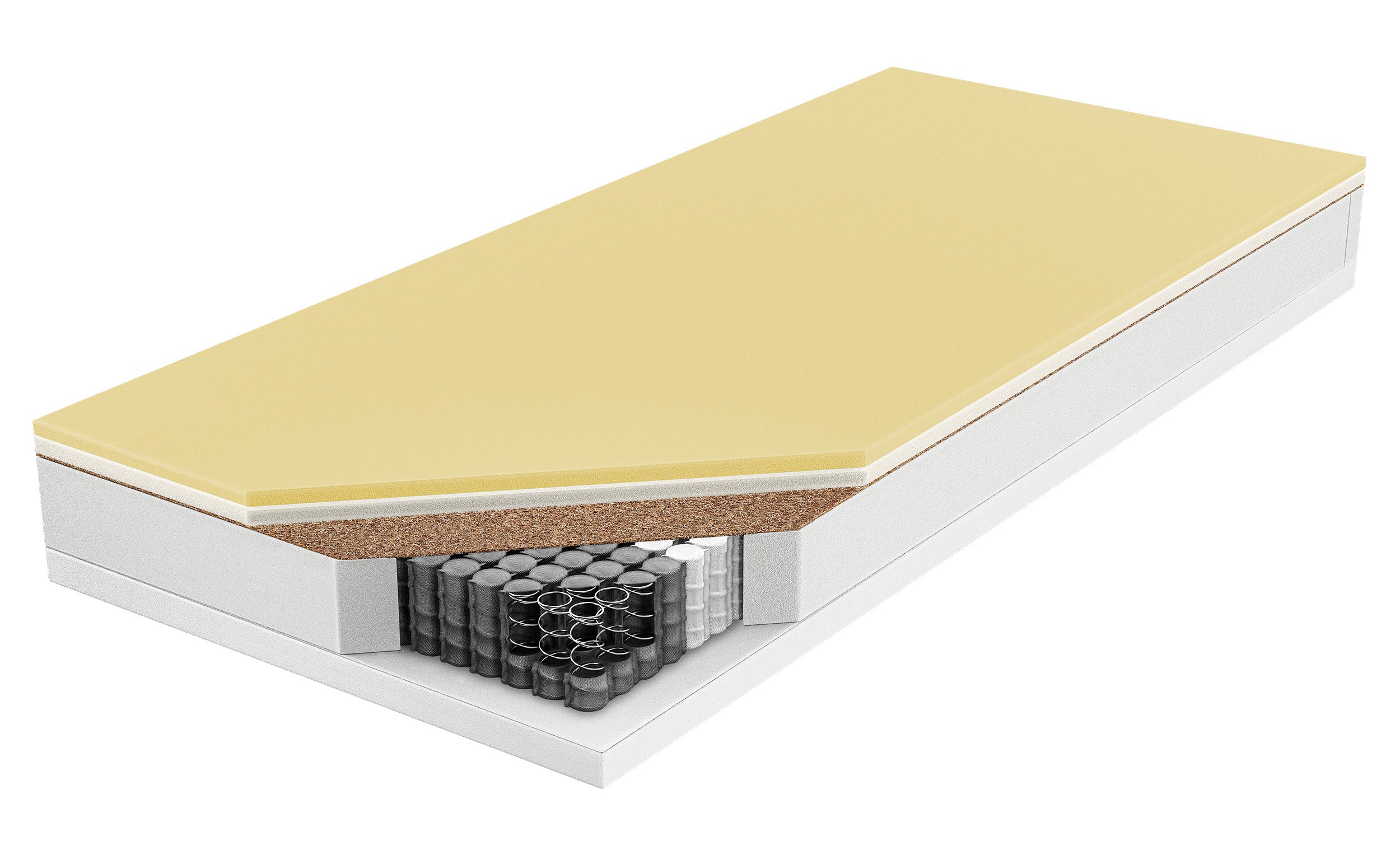 Materac kieszeniowy 160x200 cm Palopo z lateksem i kokosem, dwustronny, 7 stref twardości, hipoalergiczny