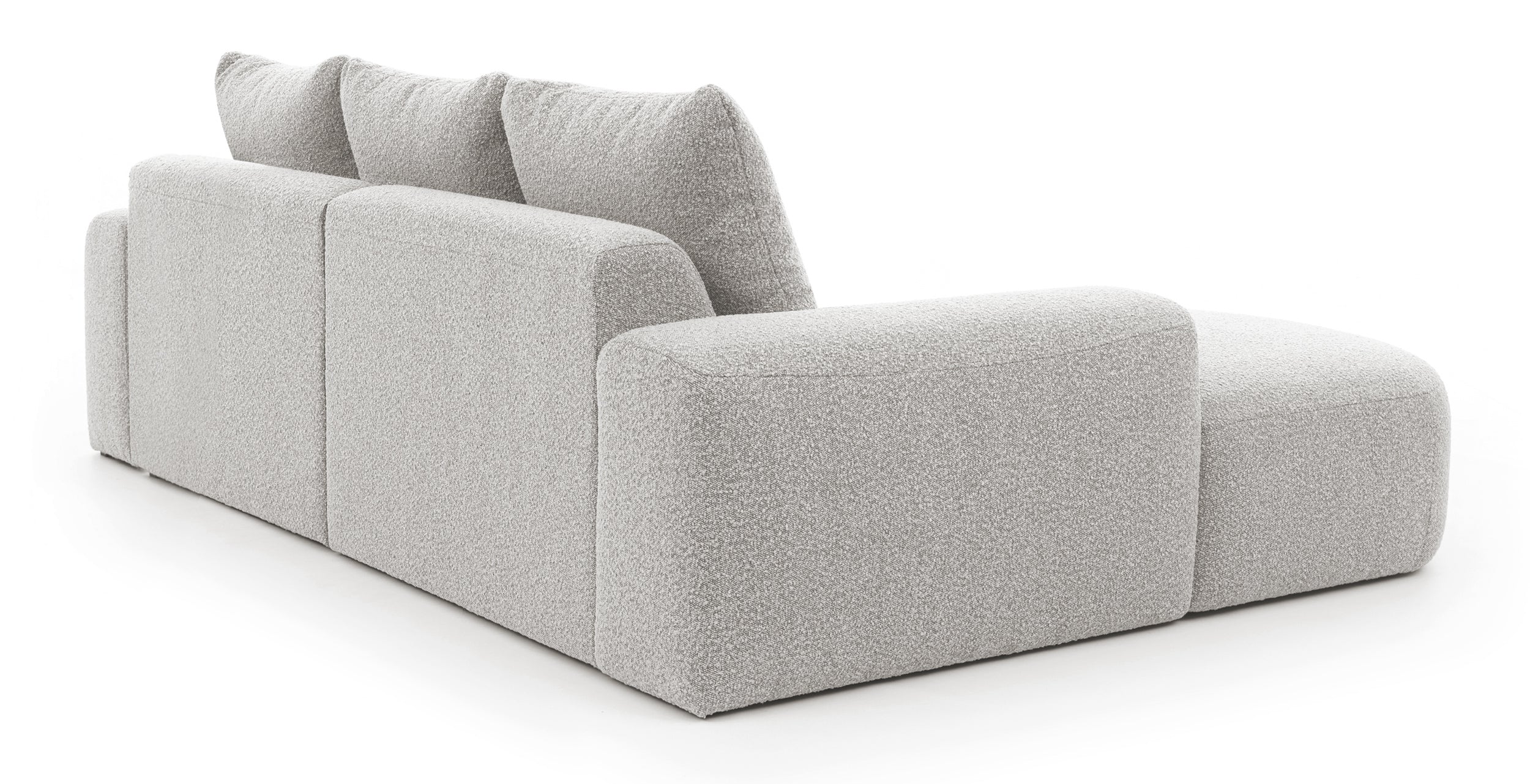 Narożnik modułowy Castellina L-kształtny 255 cm mniejszy szary w tkaninie boucle lewostronny