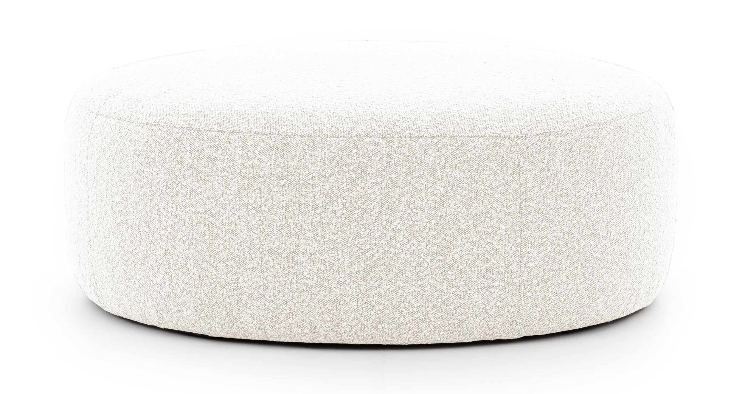 Pufa Castellina okrągła 108 cm kremowa w tkaninie boucle