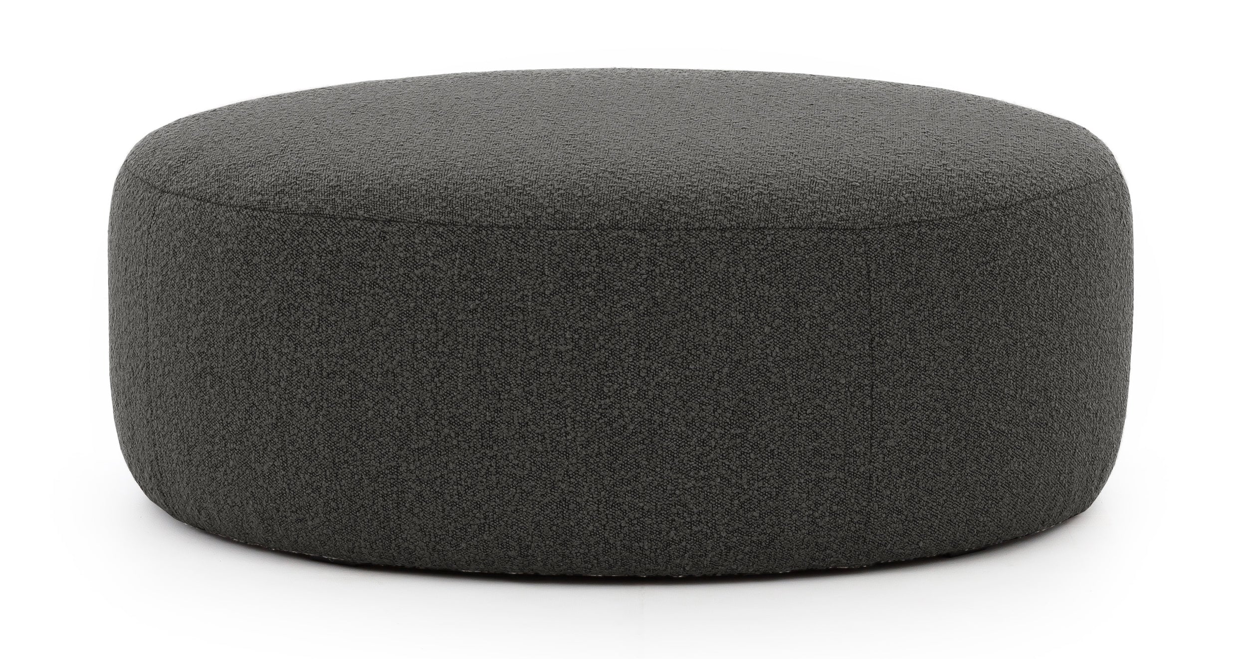 Pufa Castellina okrągła 108 cm grafitowa w tkaninie boucle