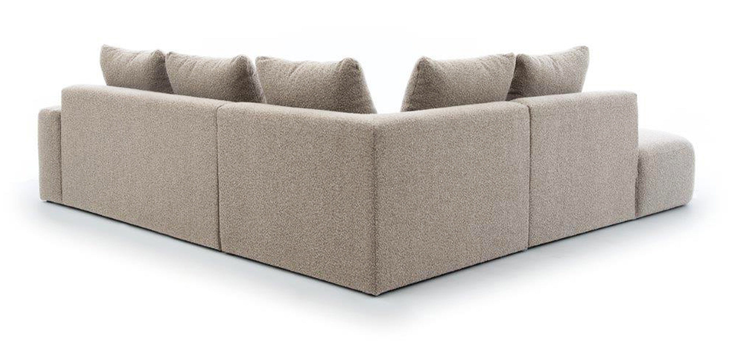 Narożnik modułowy Castellina L-kształtny 255 cm większy ciemnobeżowy w tkaninie boucle lewostronny