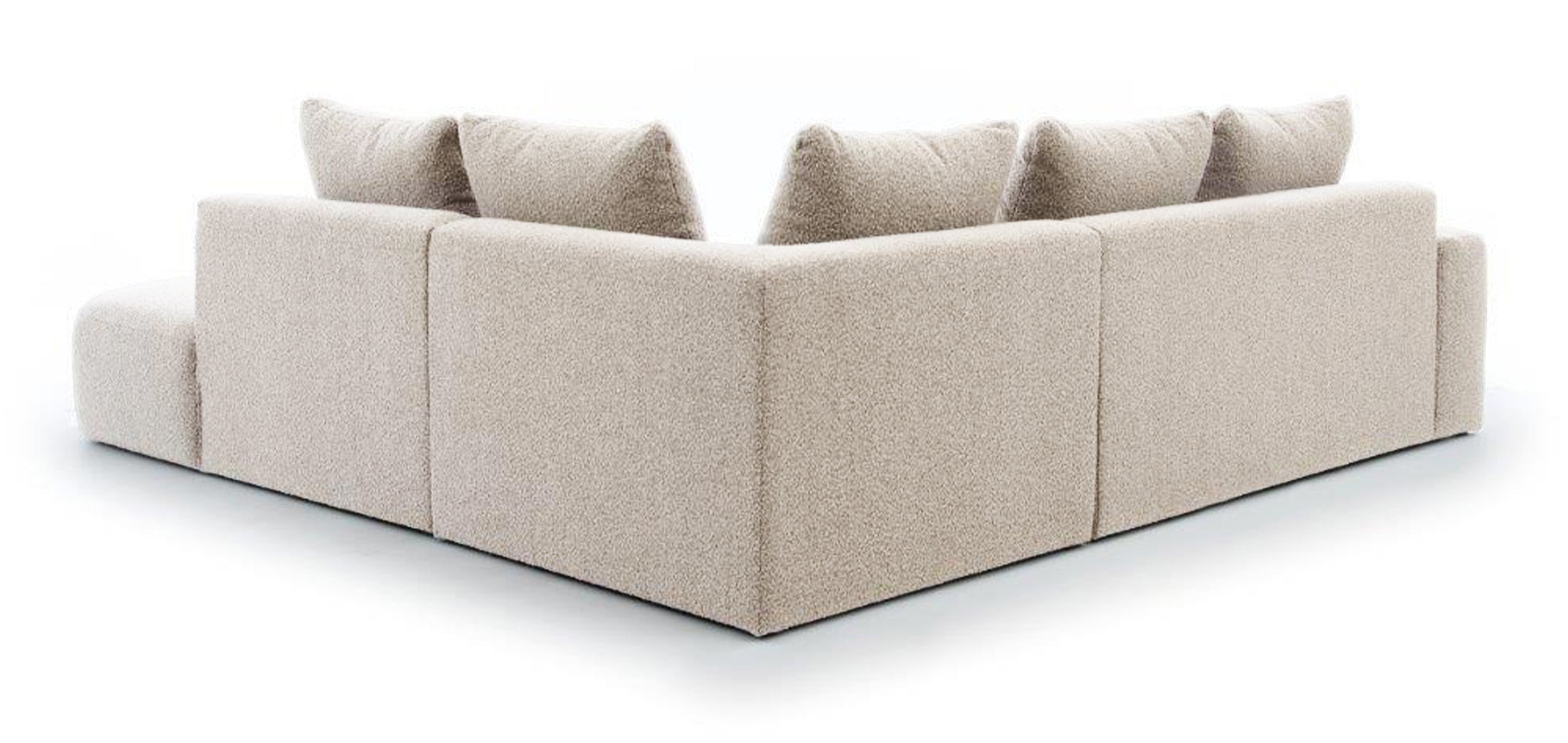 Narożnik modułowy Castellina L-kształtny 255 cm większy beżowy w tkaninie boucle prawostronny