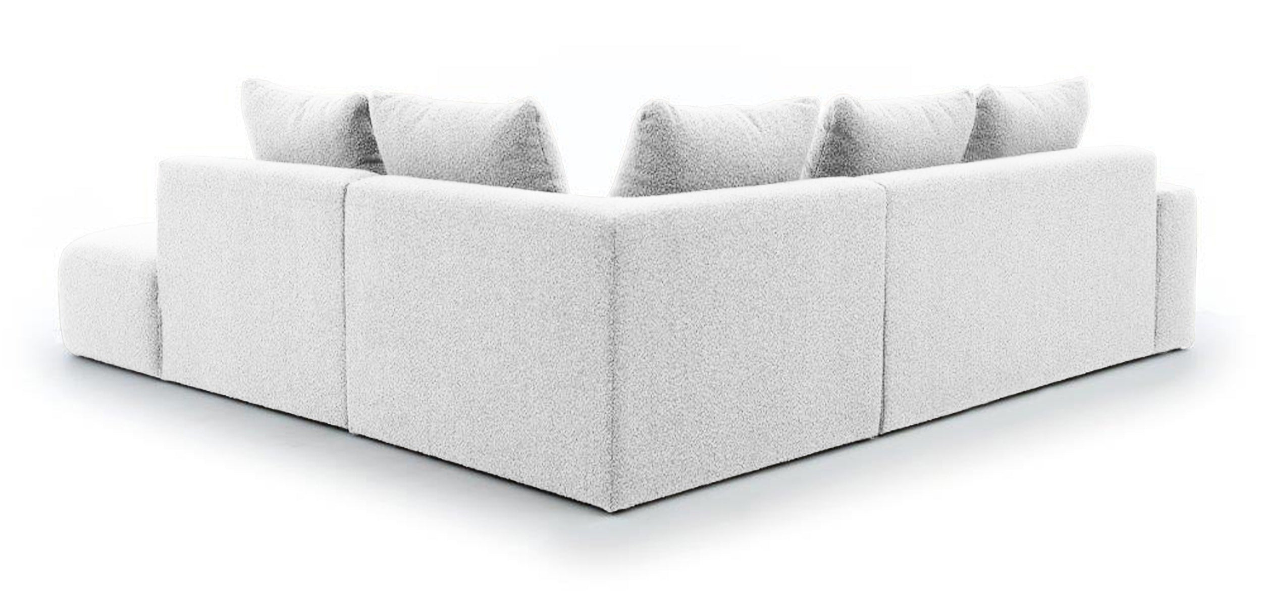 Narożnik modułowy Castellina L-kształtny 255 cm większy jasnoszary w tkaninie boucle prawostronny