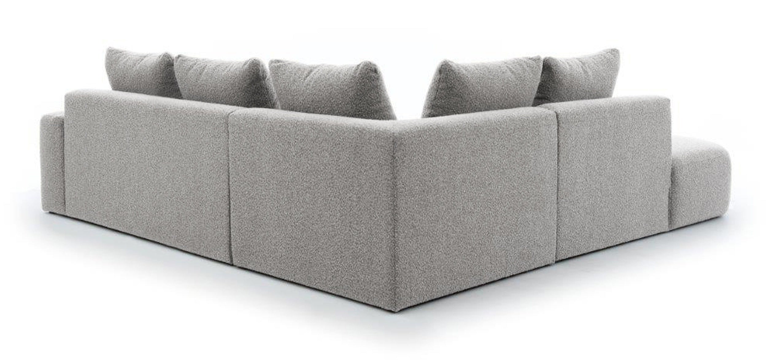 Narożnik modułowy Castellina L-kształtny 255 cm większy szary w tkaninie boucle lewostronny