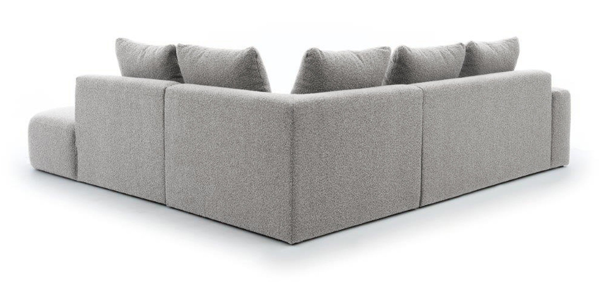 Narożnik modułowy Castellina L-kształtny 255 cm większy szary w tkaninie boucle prawostronny
