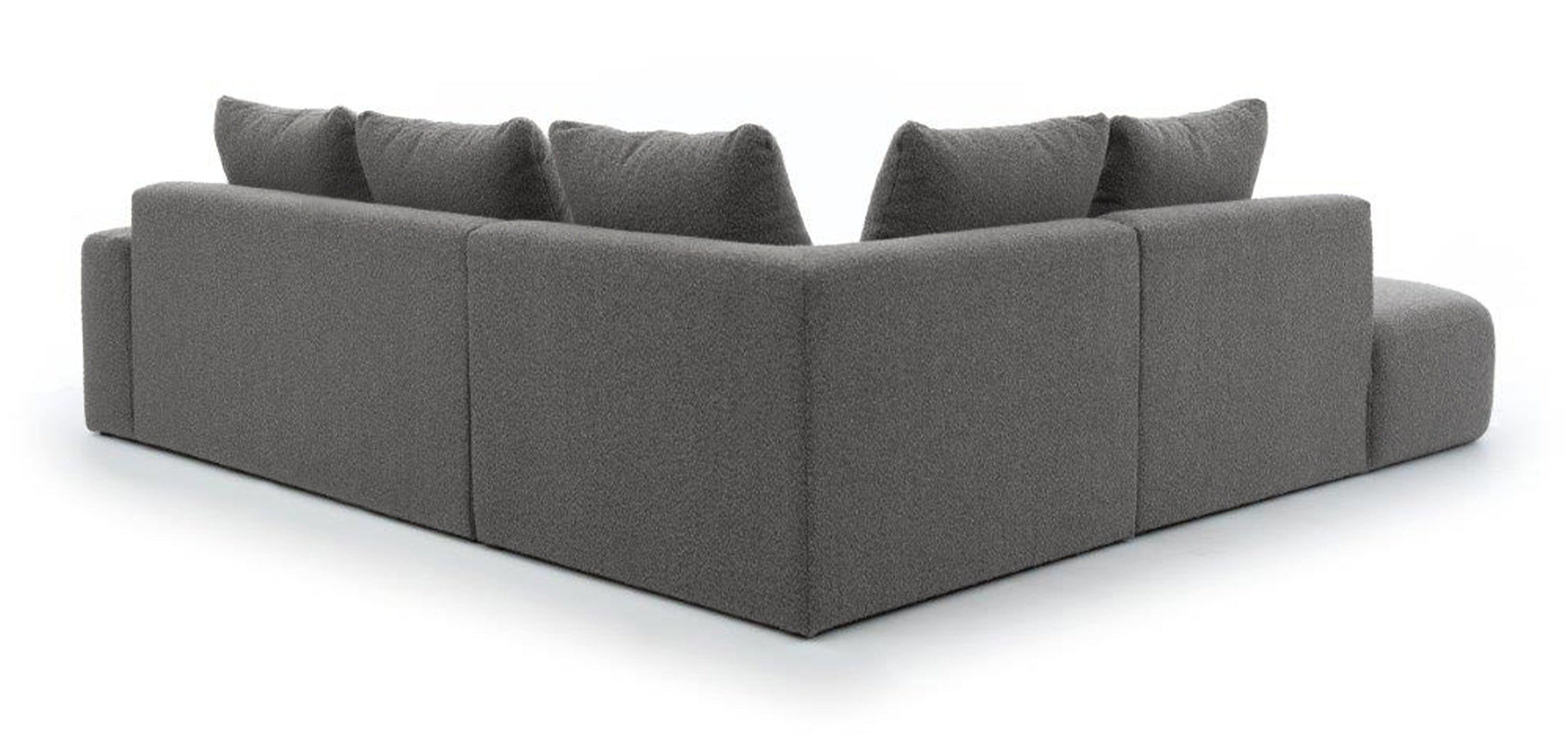 Narożnik modułowy Castellina L-kształtny 255 cm większy ciemnoszary w tkaninie boucle lewostronny