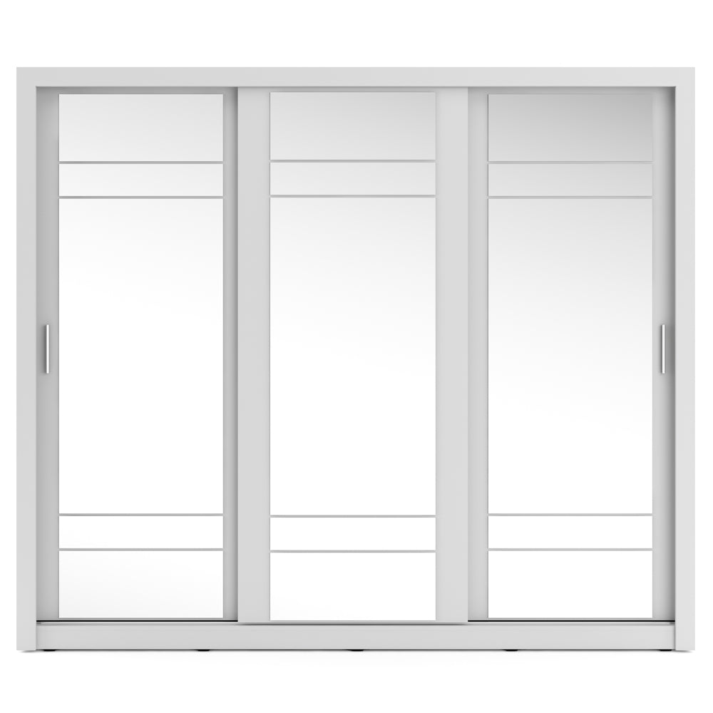 Szafa Arti 250 cm z trzema lustrami biała