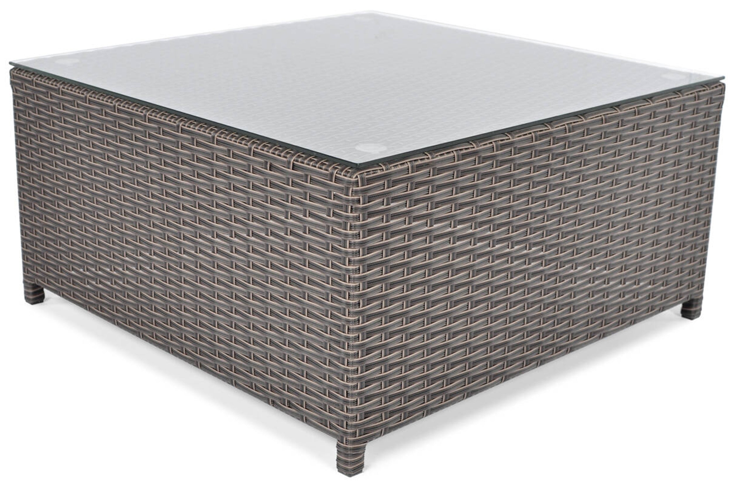 Zestaw mebli ogrodowych Cllands z sofą, dwoma fotelami i stolikiem kawowym technorattan czteroosobowy brązowy