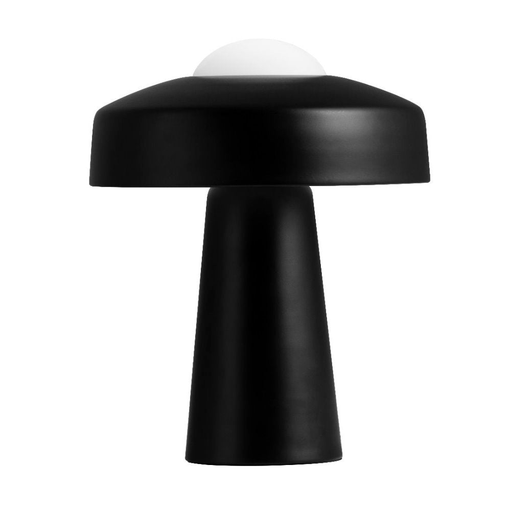 Lampa stołowa Time czarna szklany klosz