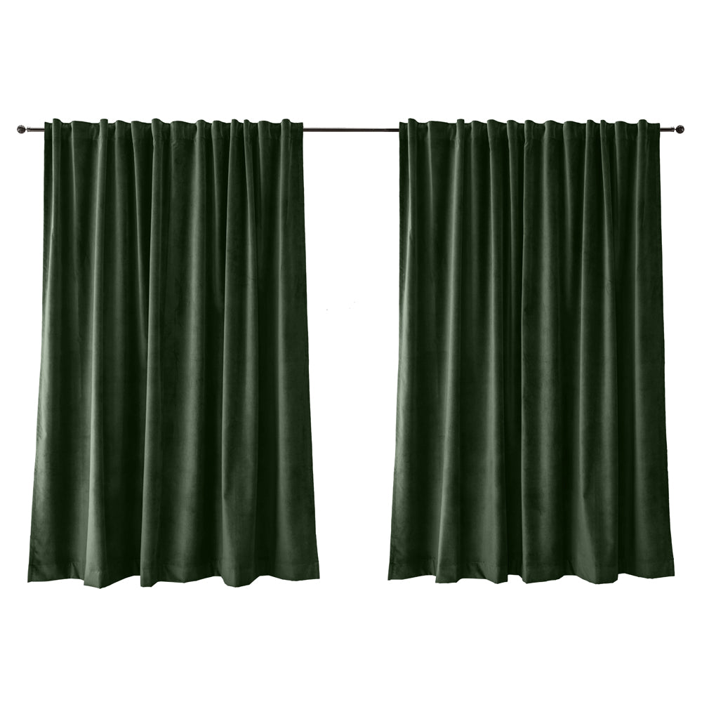Zasłona do salonu Myrrhis w tkaninie PET FRIENDLY 280x270 cm zielona