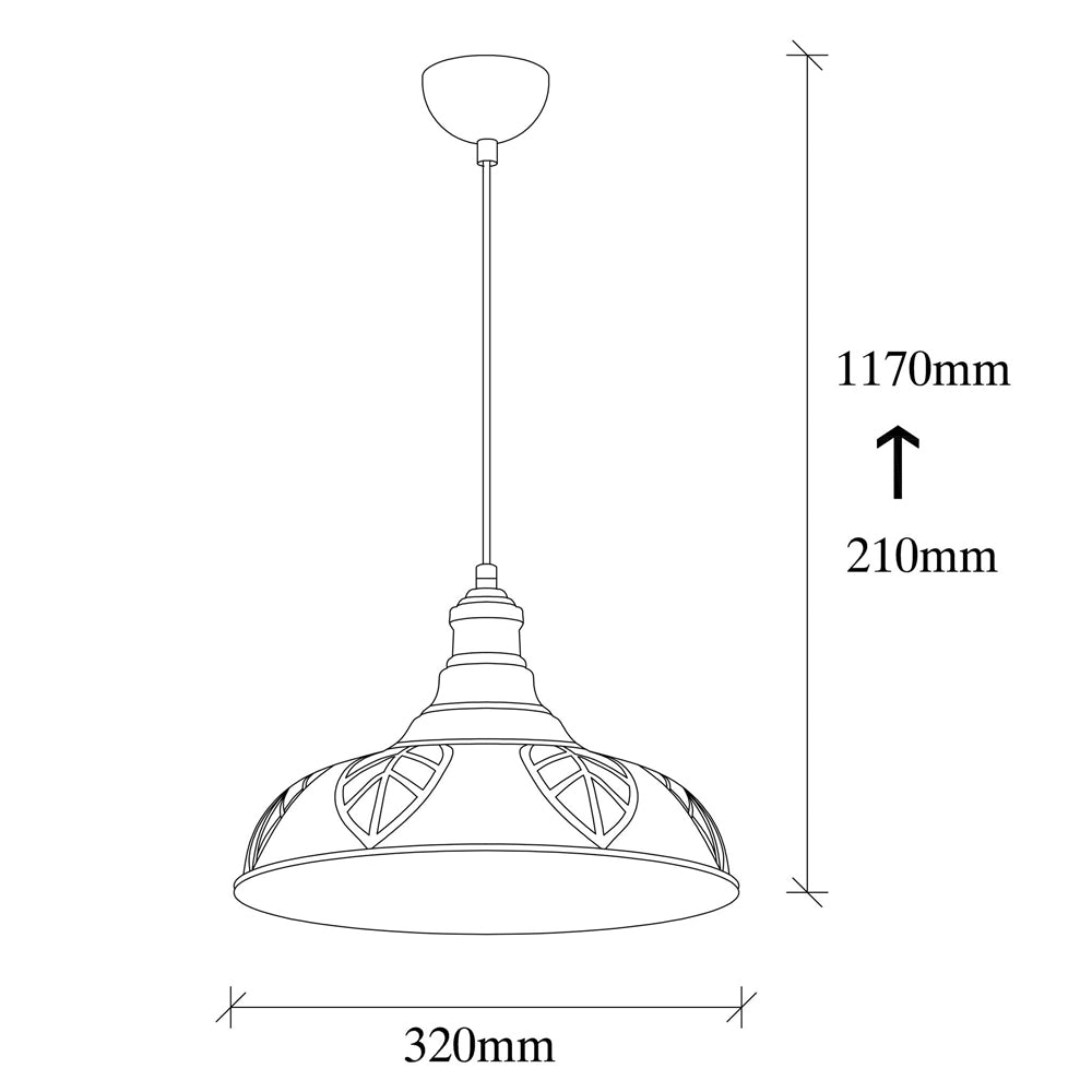 Lampa sufitowa Ardulace ze zdobieniami średnica 32 cm miedziana