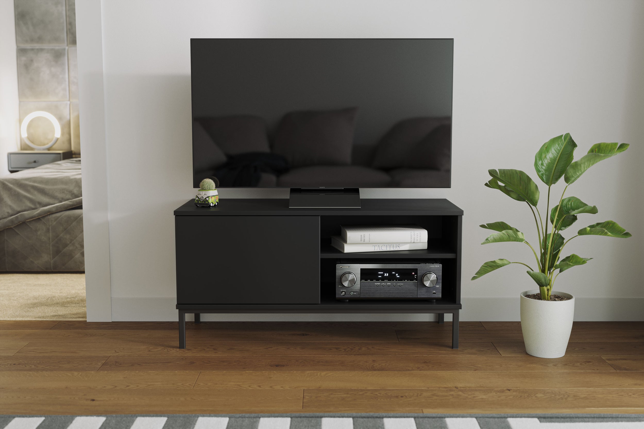 Szafka RTV Perila 100 cm czarna