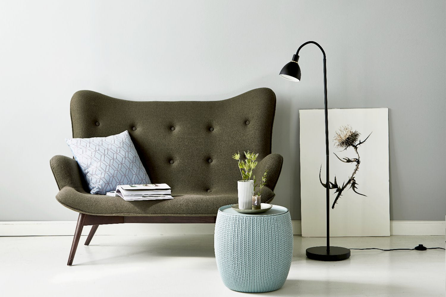 Lampa podłogowa Ray 155 cm czarna
