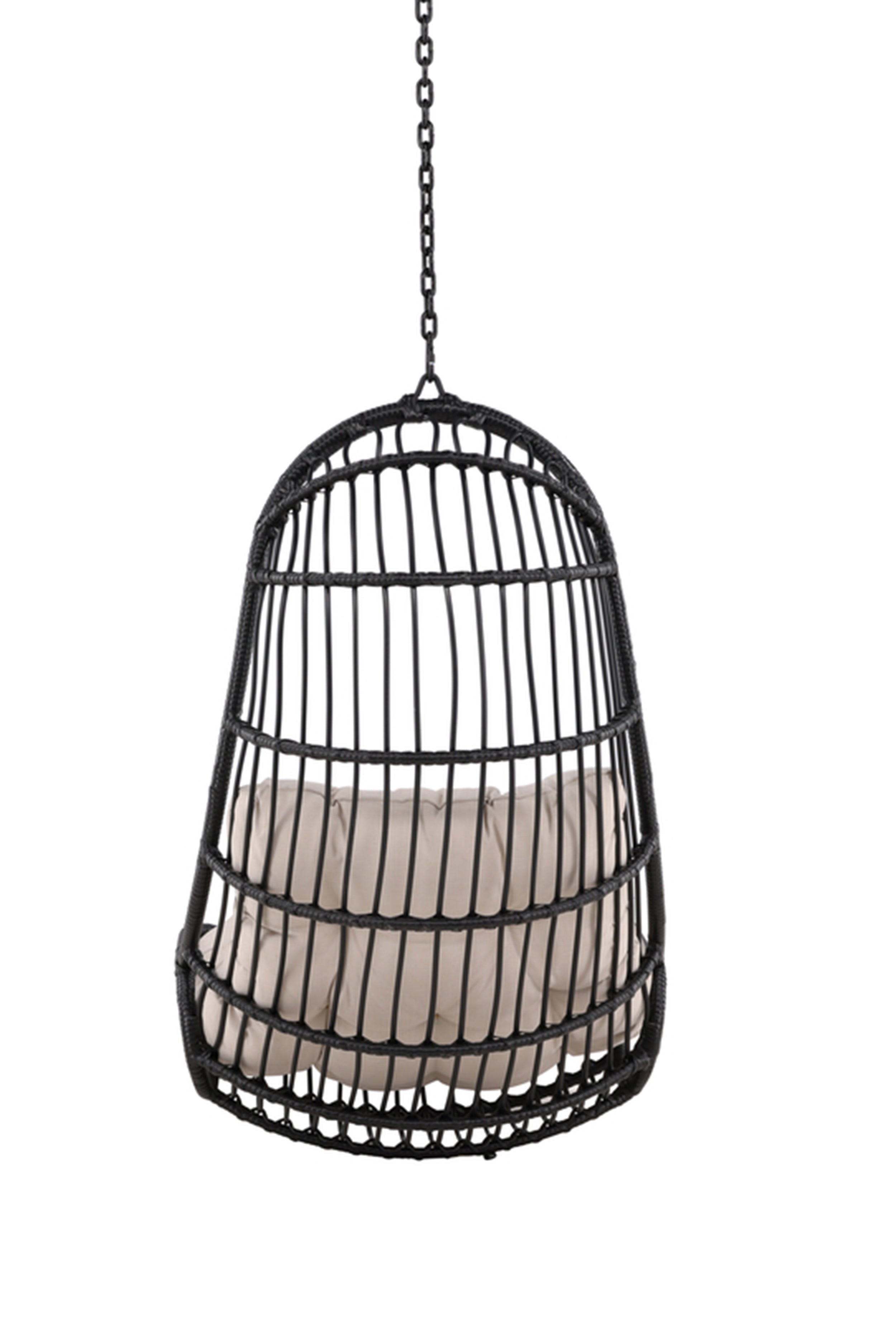 Fotel wiszący Comfordle wiklinowy czarny