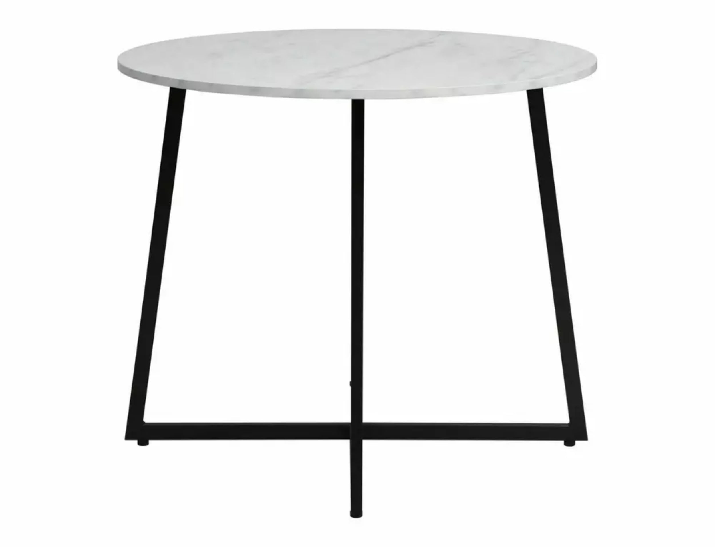 Stół do jadalni Luna okrągły blat 90 cm biały marmur