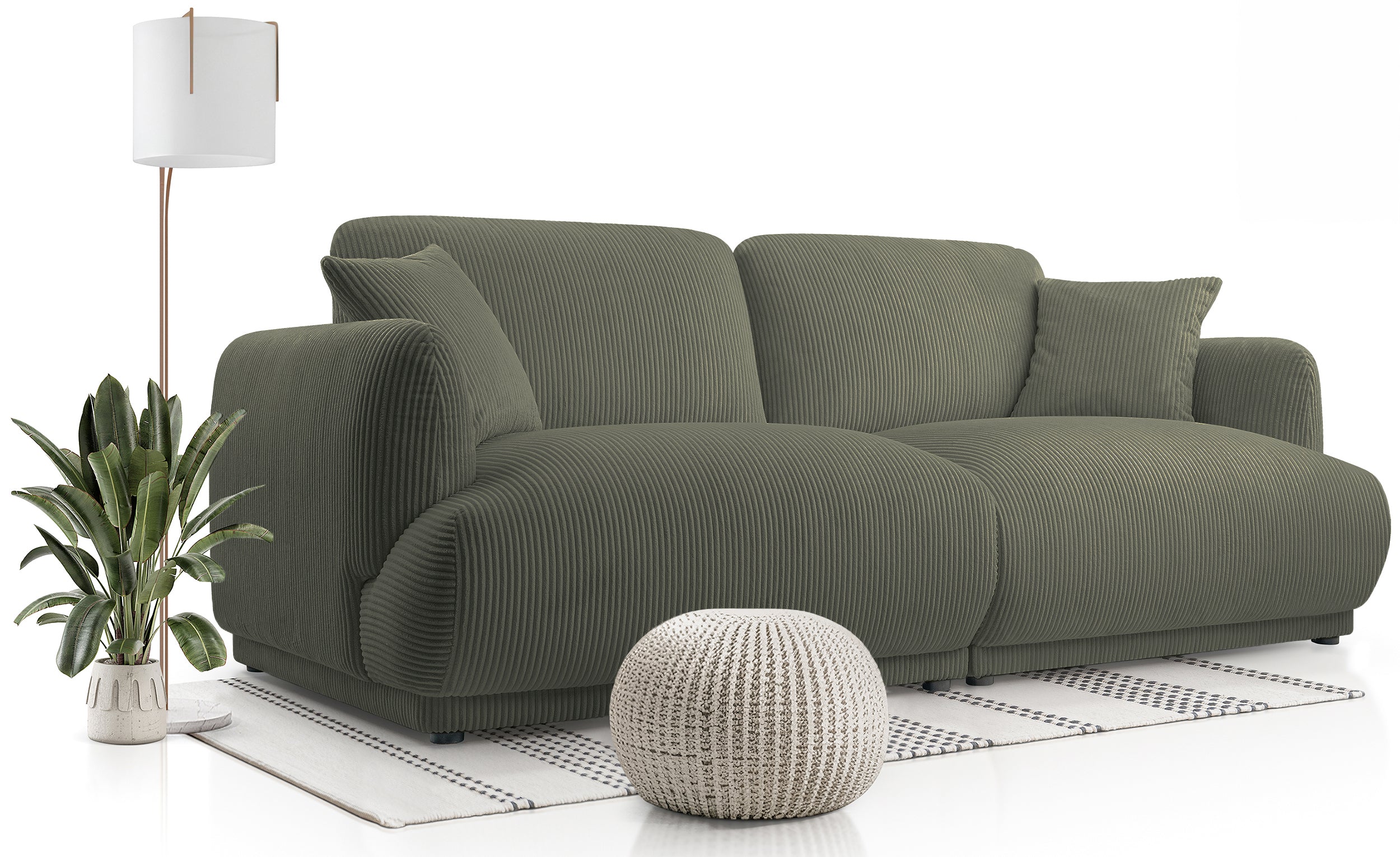 Sofa trzyosobowa Chacco oliwkowa sztruks