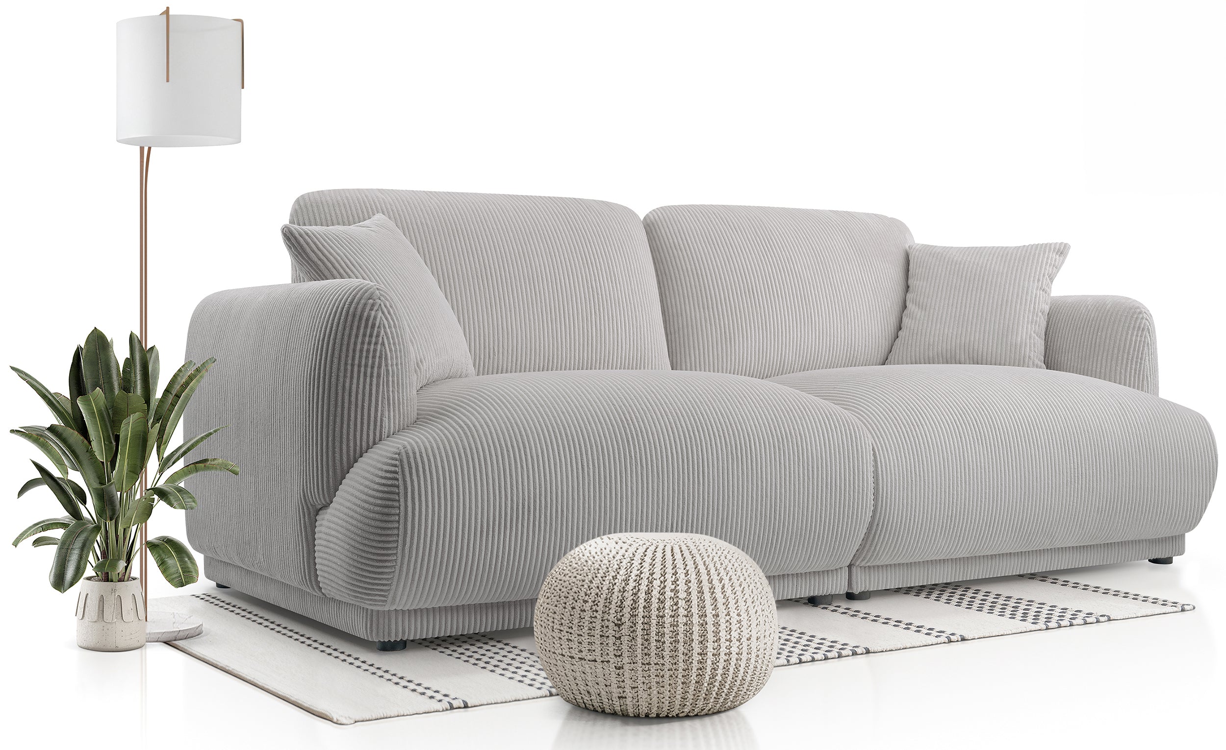 Sofa trzyosobowa Chacco jasnoszara sztruks