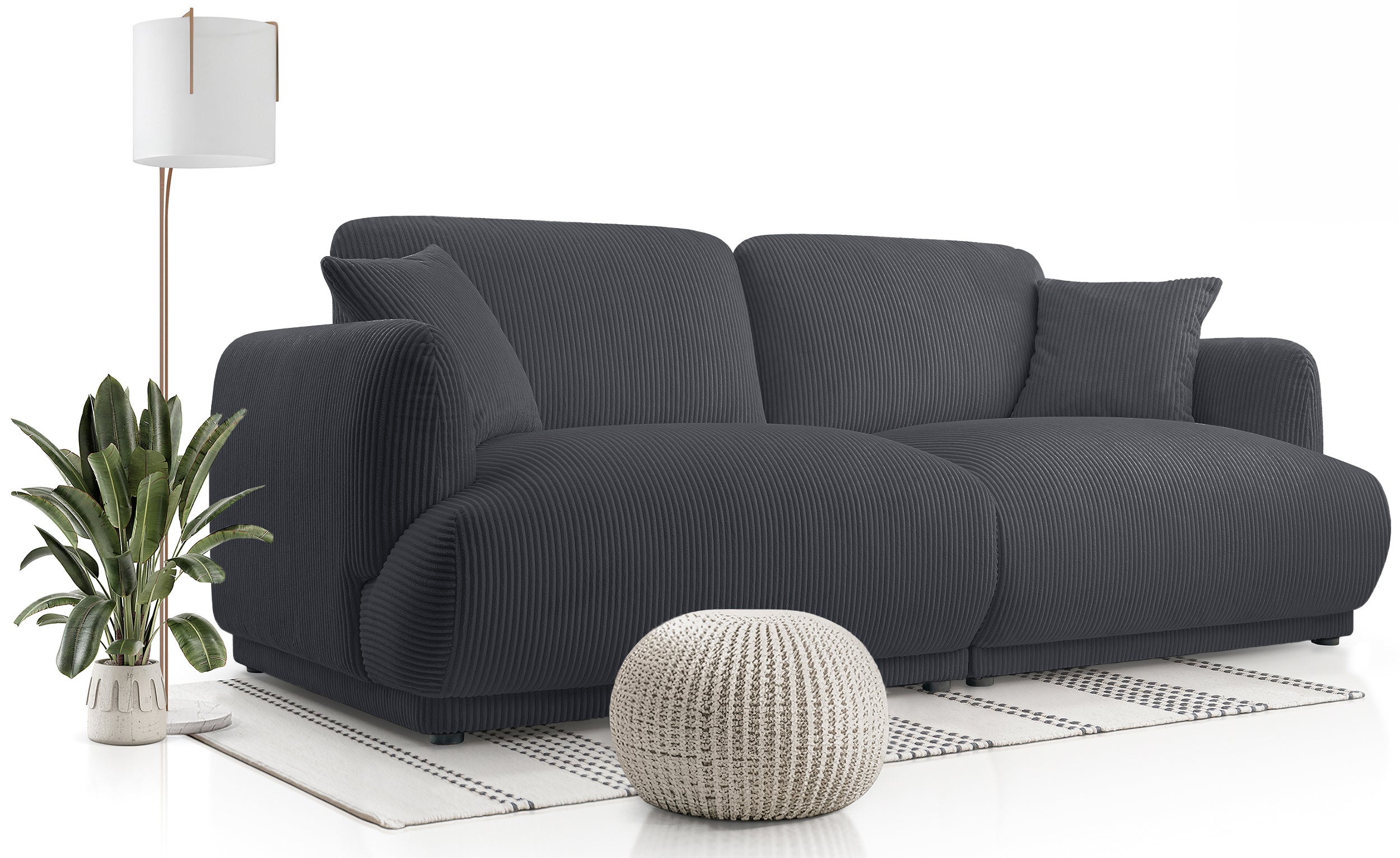 Sofa trzyosobowa Chacco grafitowa sztruks