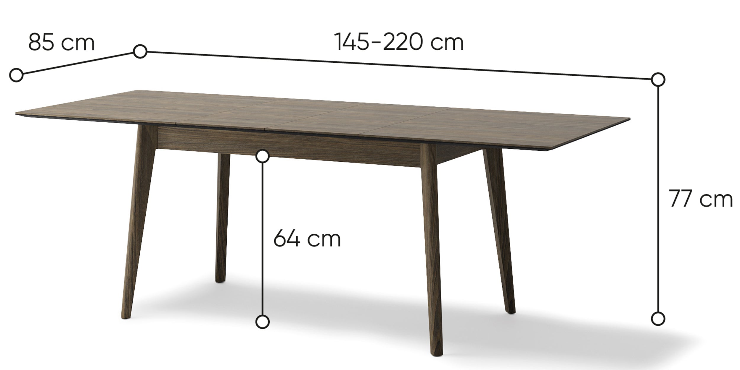 Stół rozkładany Plot 145-220x85 cm dąb ciemny