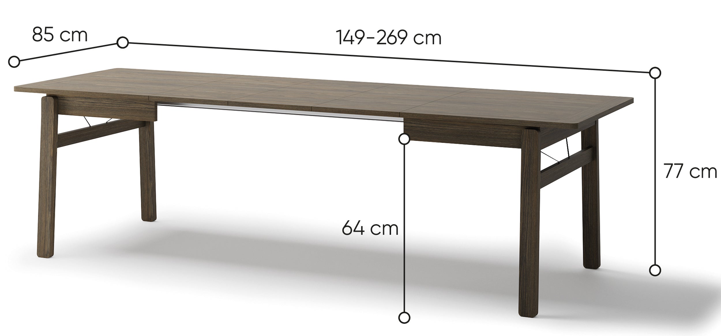 Stół rozkładany Plot 149-269x85 cm dąb ciemny