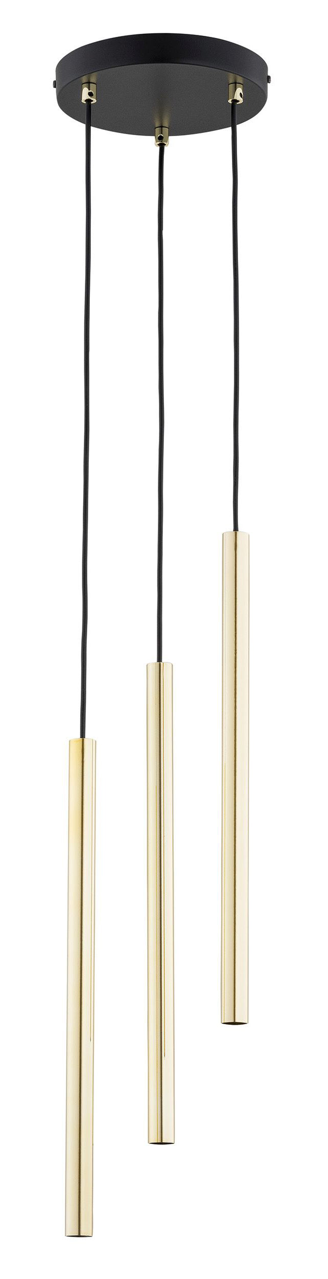 Lampa wisząca Corinaldo na okrągłej podsufitce złota x3