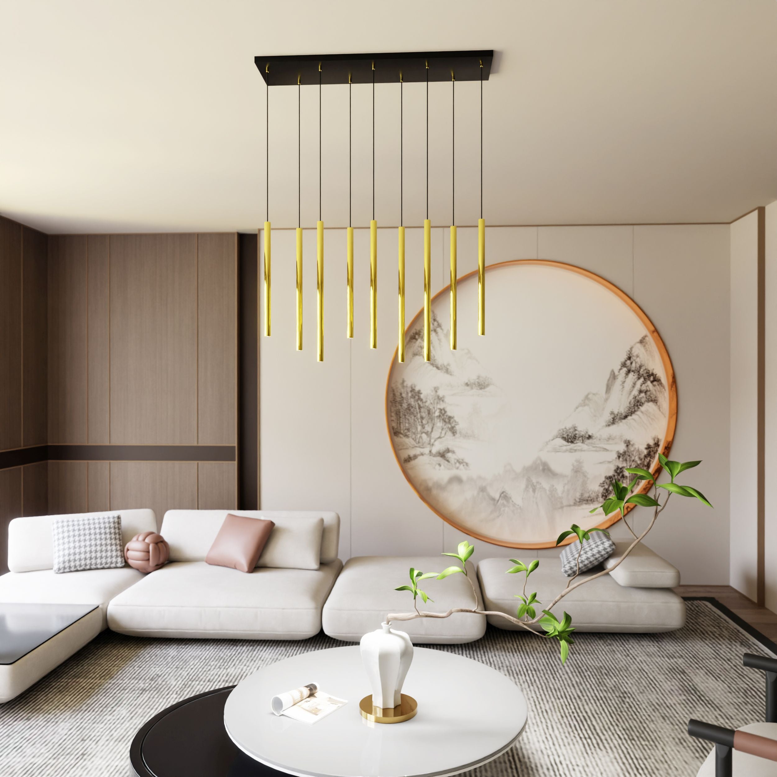 Lampa wisząca Corinaldo złota x9