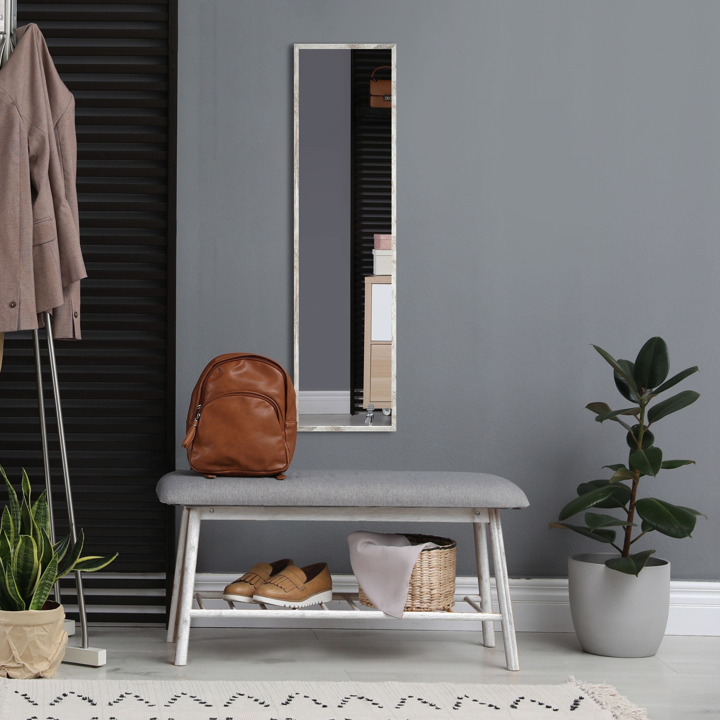 Lustro ścienne Criengly 122x32 cm shabby