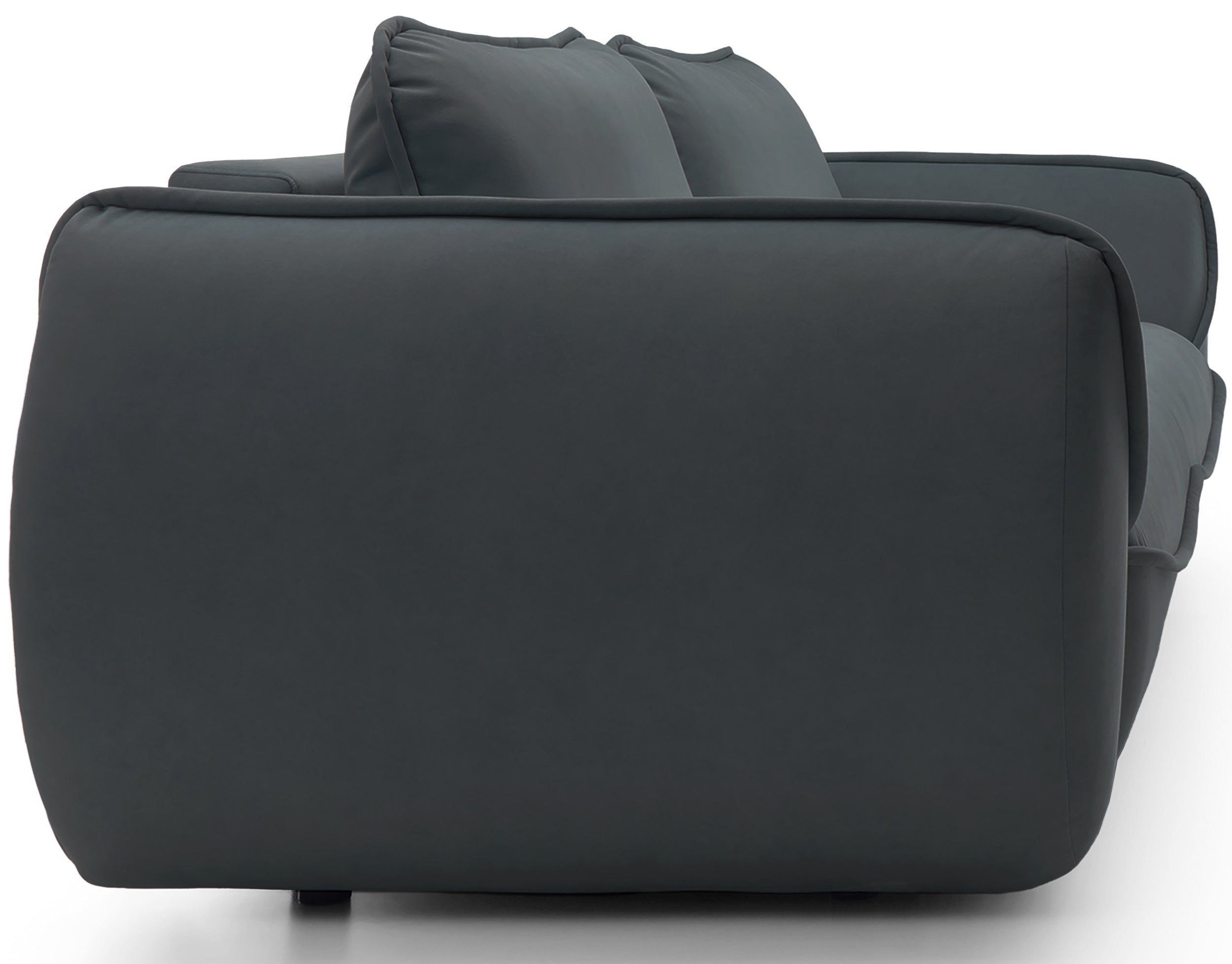 Kanapa rozkładana trzyosobowa Cutie z pojemnikiem grafitowa welur łatwoczyszczący