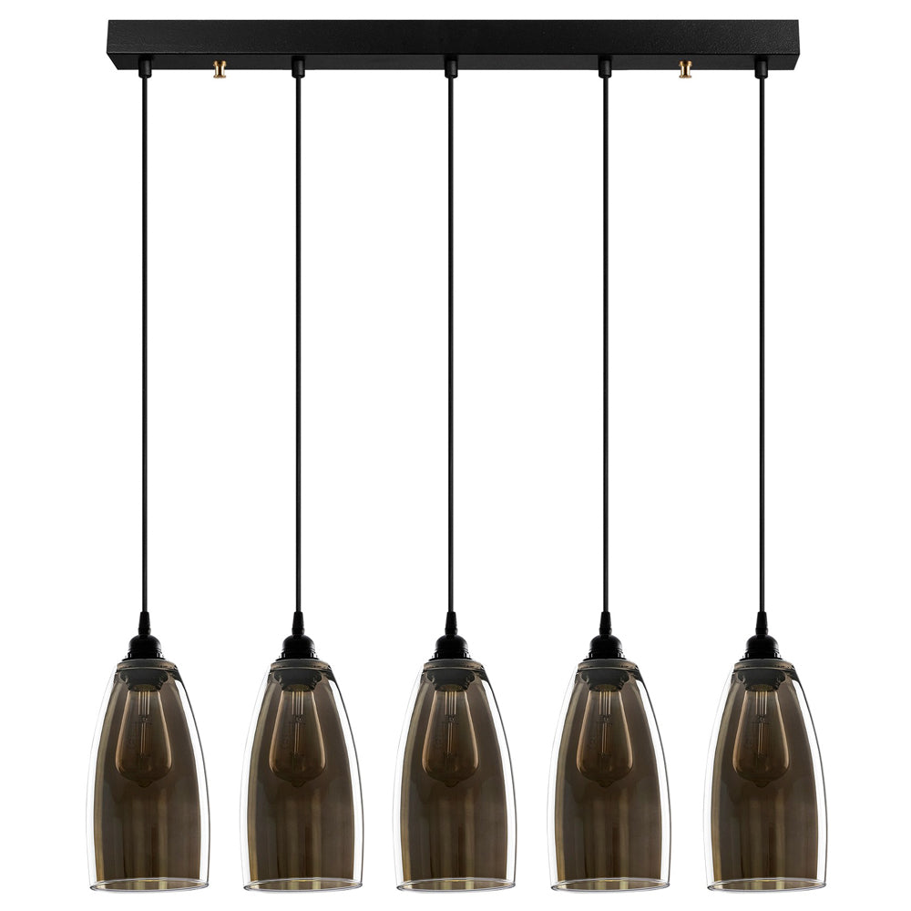 Lampa sufitowa Communis x5 83 cm ciemne szkło