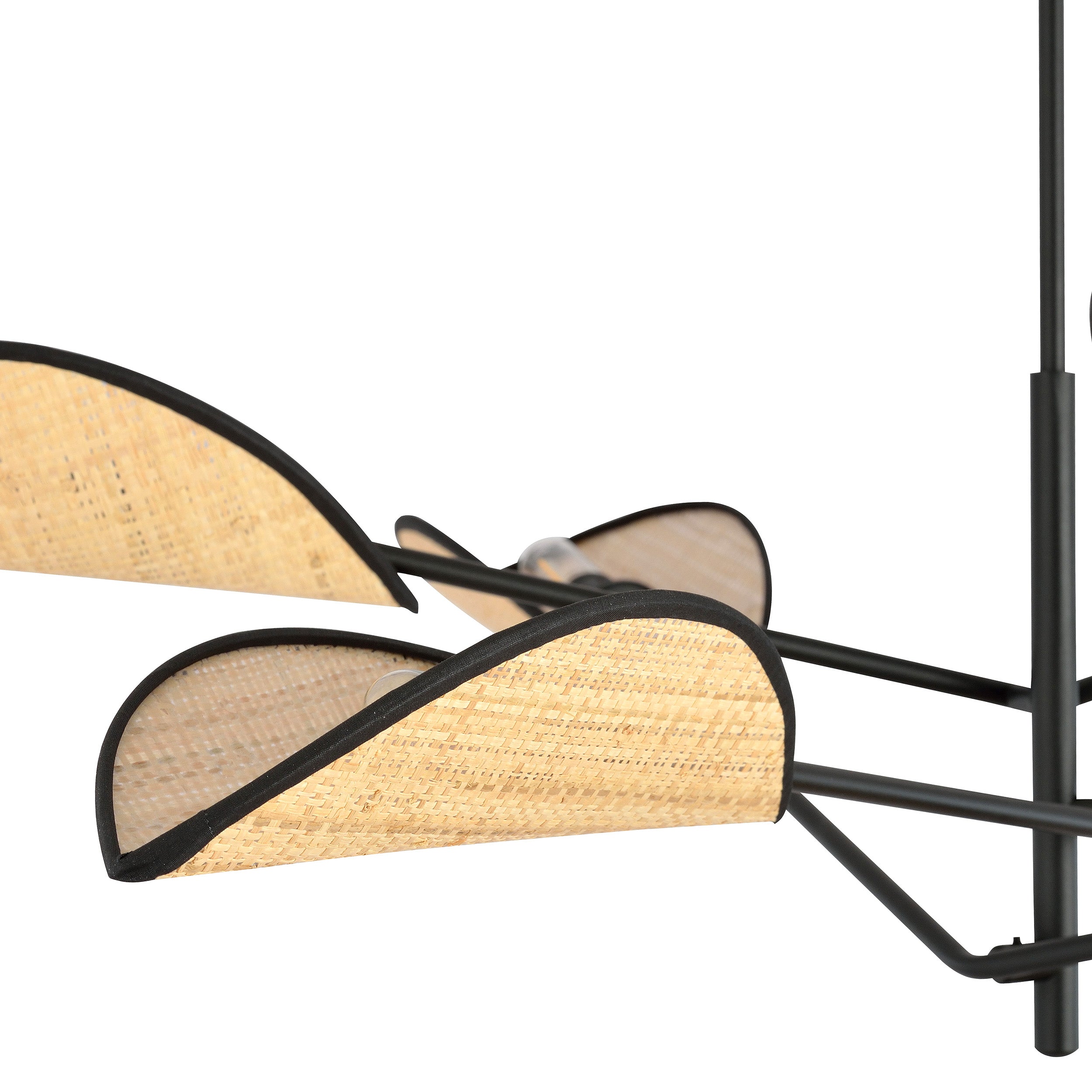 Lampa sufitowa Shintor x6 czarno-rattanowa