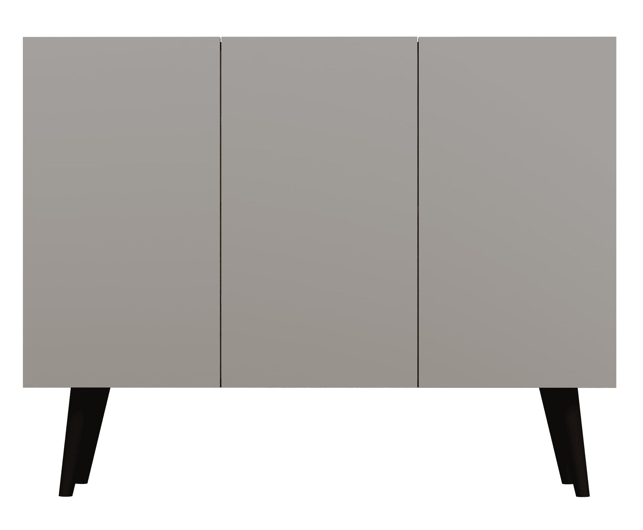 Komoda trzydrzwiowa Damally 120 cm szara z czarnymi nogami