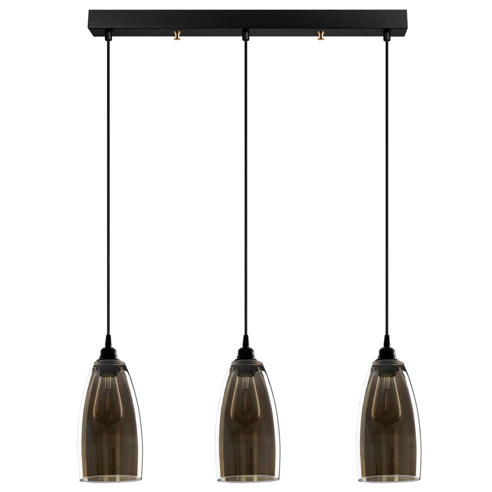 Lampa sufitowa Communis x3 63 cm ciemne szkło