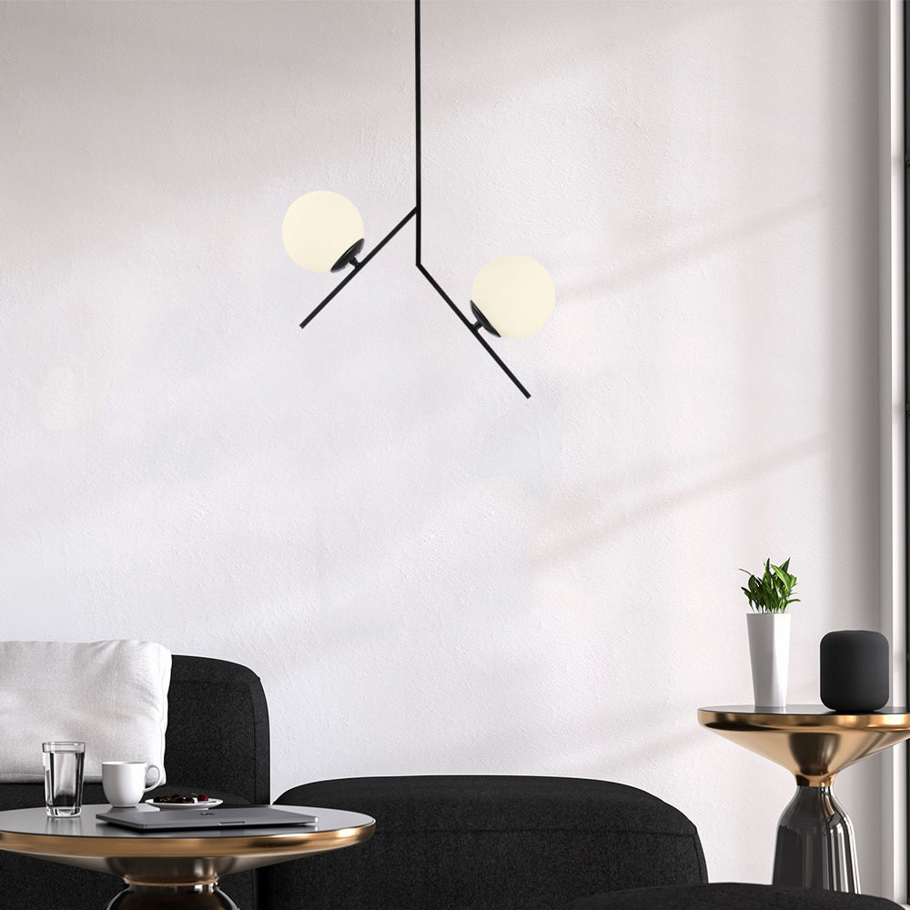 Lampa wisząca Solanum x2 czarno-biała