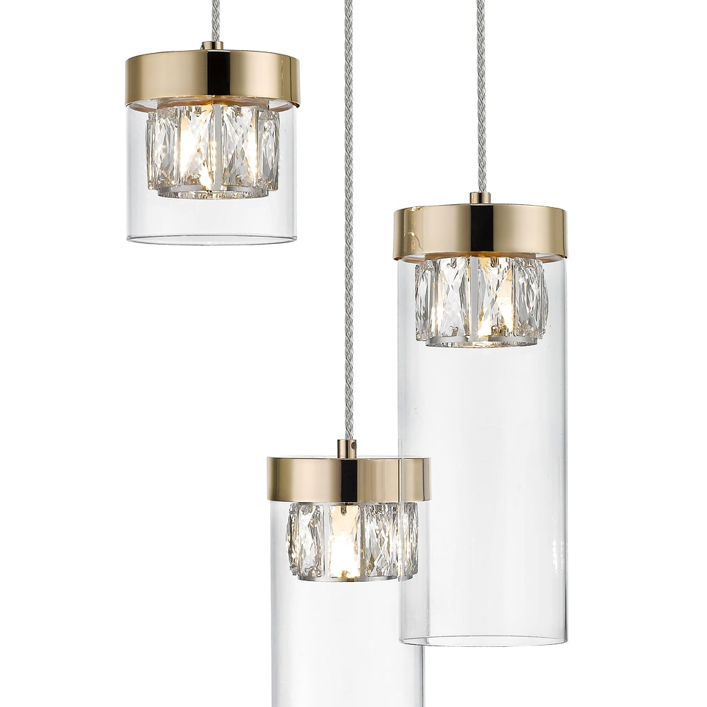 Lampa wisząca Isauras x3 złota