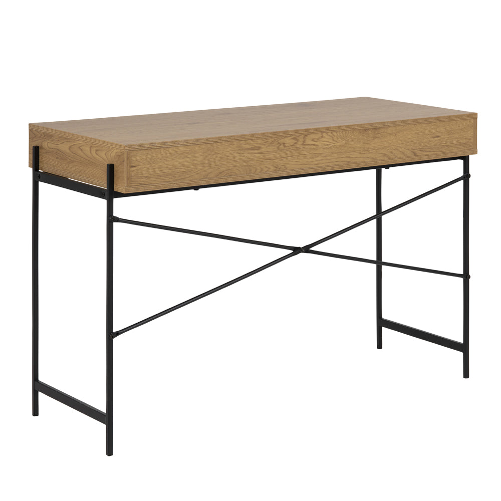 Biurko industrialne Duffman 110x50 cm ze schowkiem pod blatem naturalne