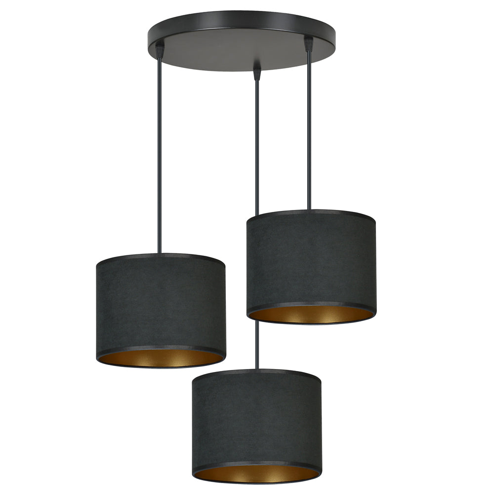 Lampa wisząca Hellid x3 asymetryczna średnica 50 cm czarna