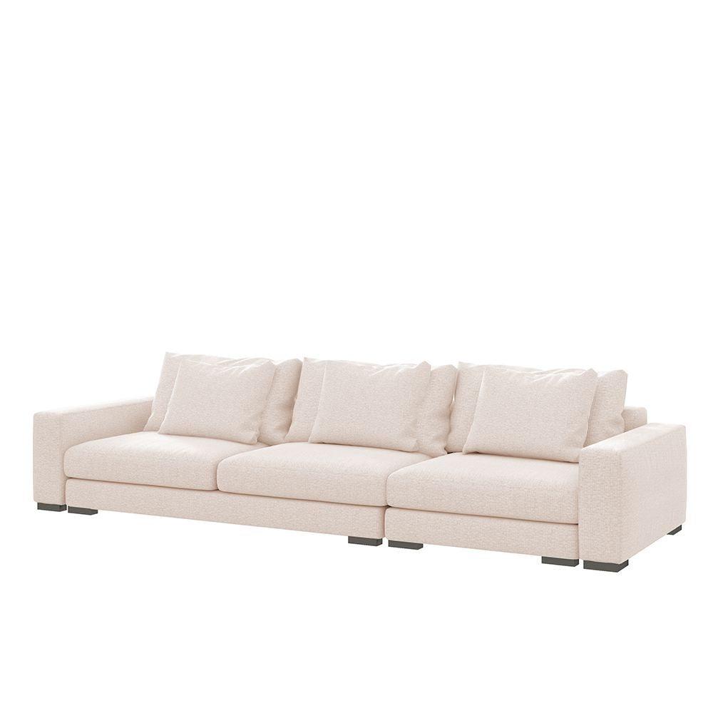 Sofa trzyosobowa Mia kremowa szenil łatwoczyszczący