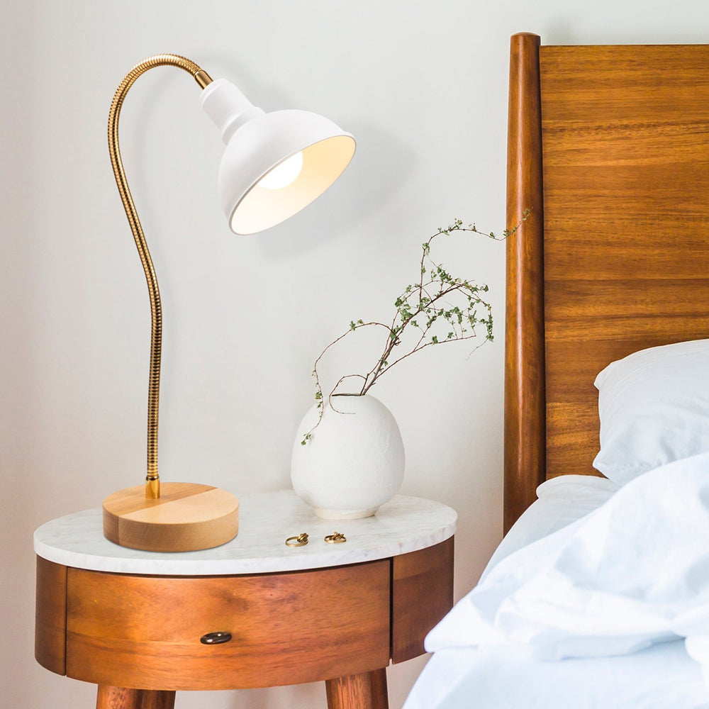 Lampa stołowa Pacquita z regulacją średnica 16 cm biała