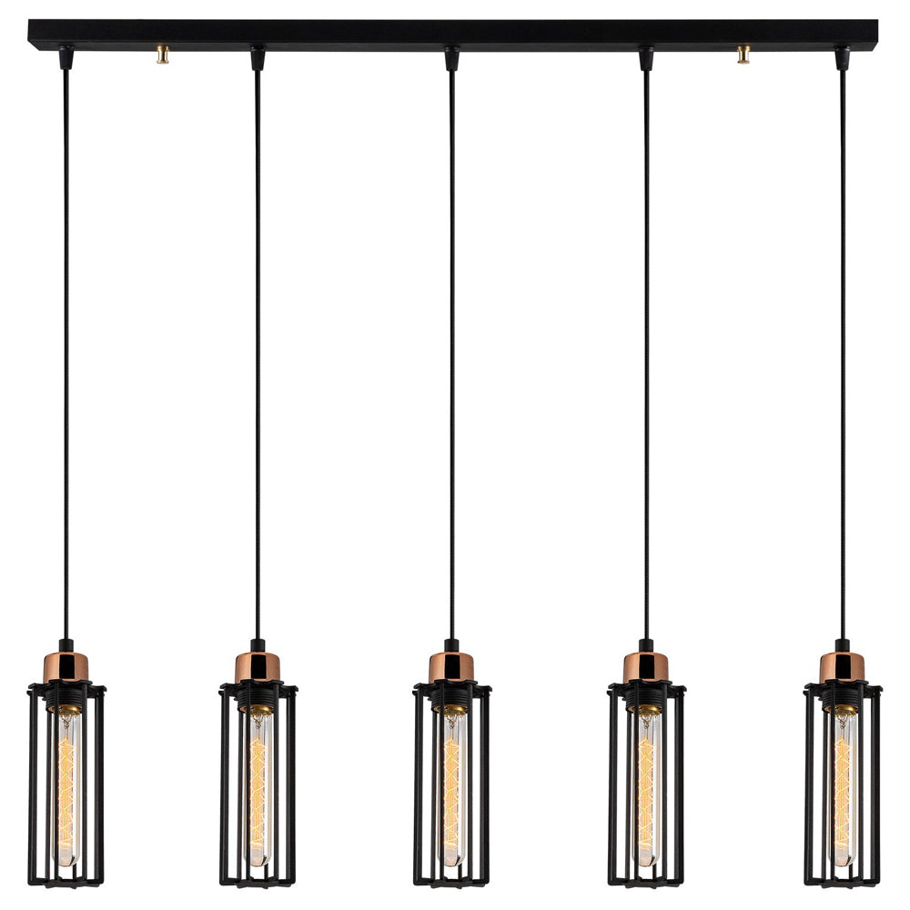 Lampa sufitowa Naomet x5 80 cm czarna