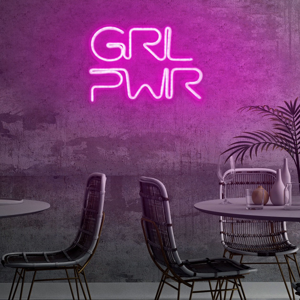Neon na ścianę Letely z napisem Girl Power różowy