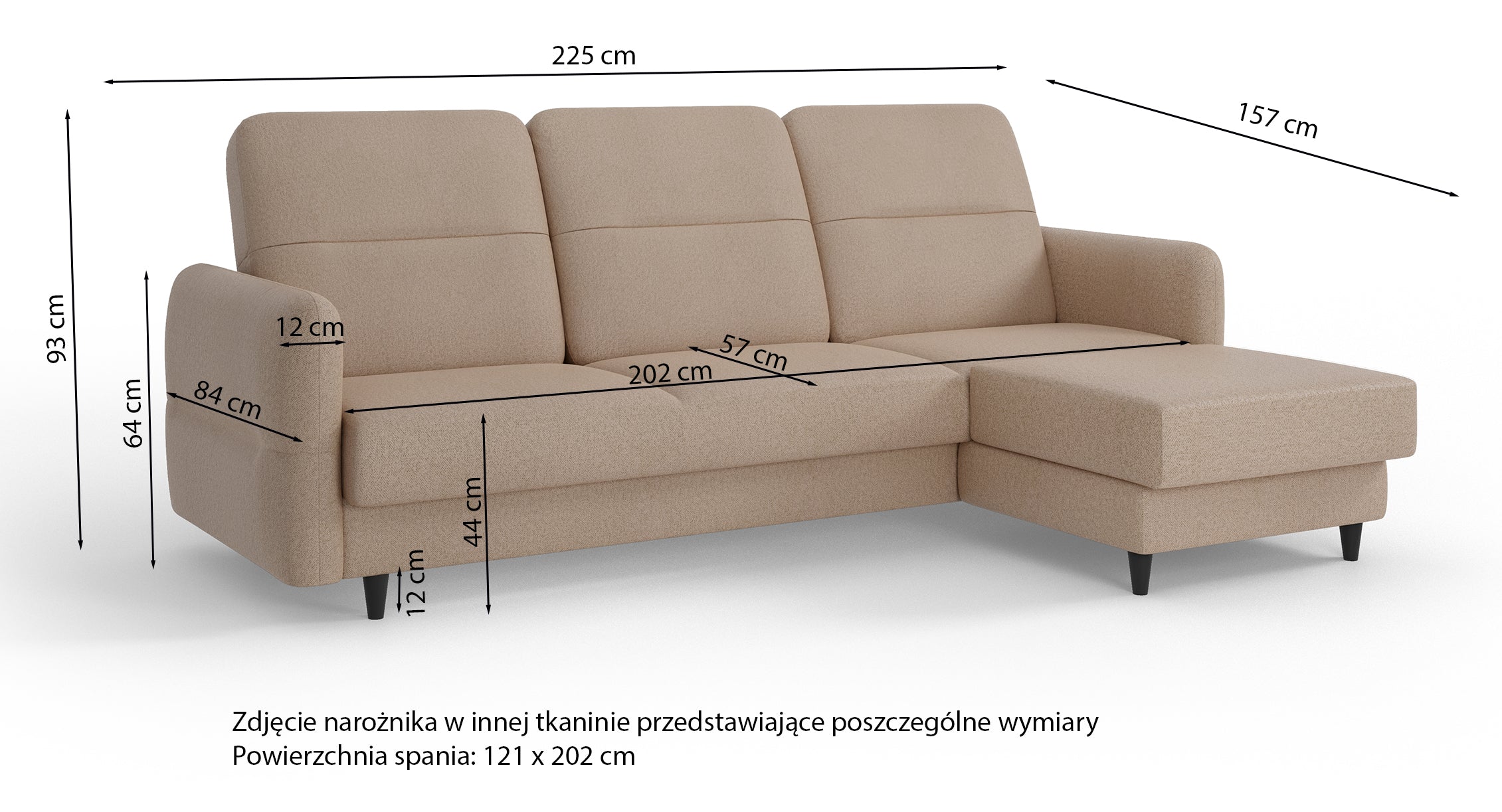 Narożnik z funkcją spania Dakari L-kształtny z pojemnikiem szary welur hydrofobowy lewostronny