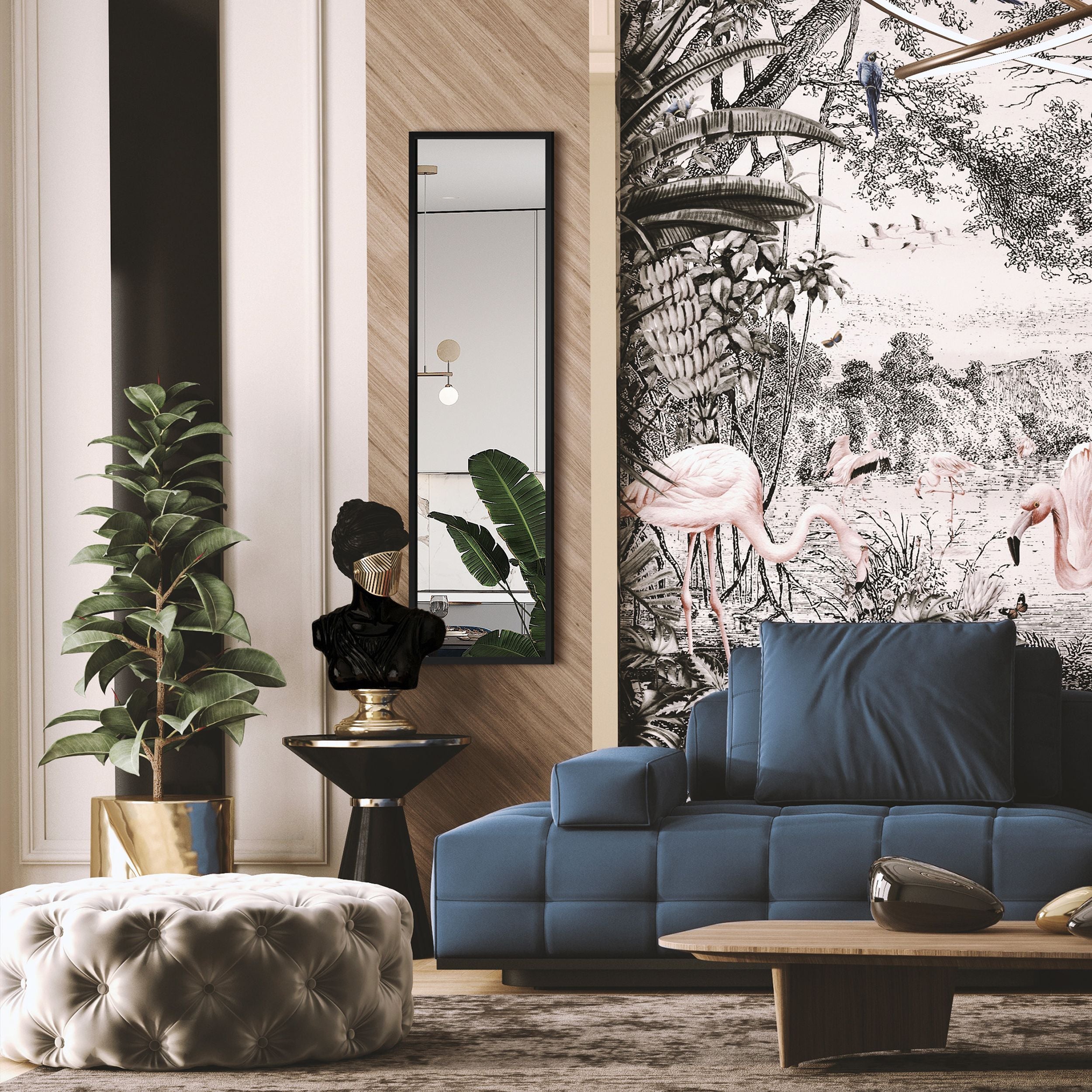 Lustro ścienne Dalone 142x37 cm czarne