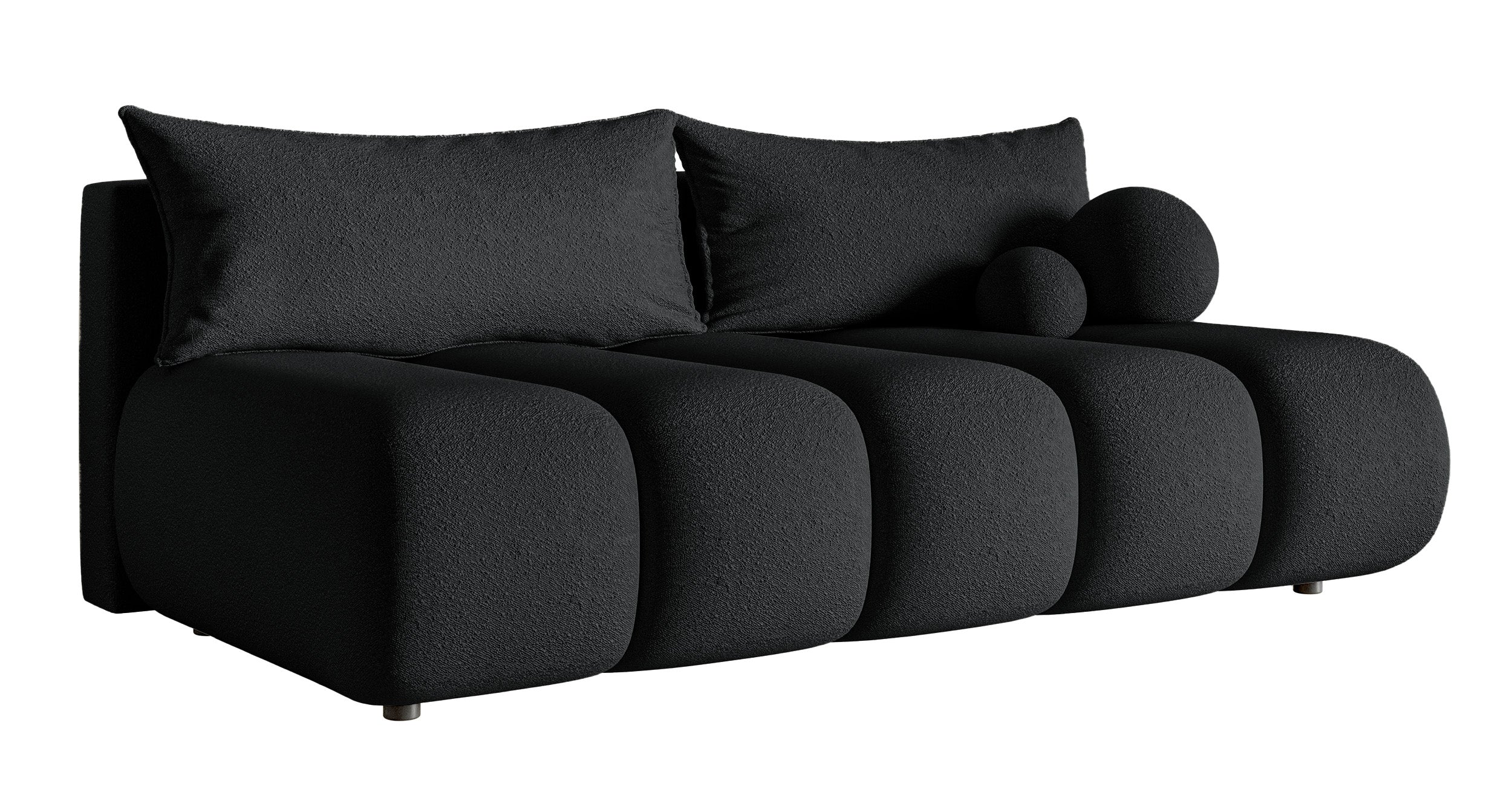 Kanapa trzyosobowa Dandelino Mini z funkcją spania czarna boucle
