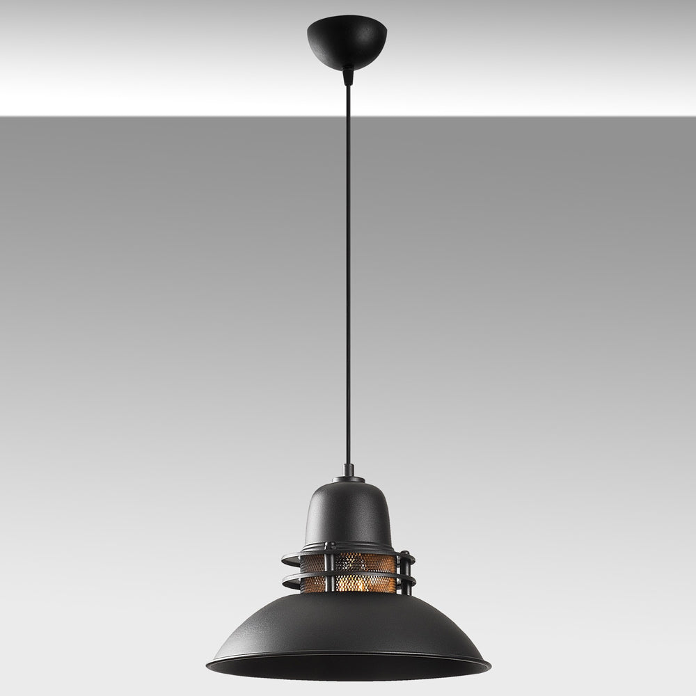 Lampa sufitowa Ardulace industrialna średnica 34 cm czarna