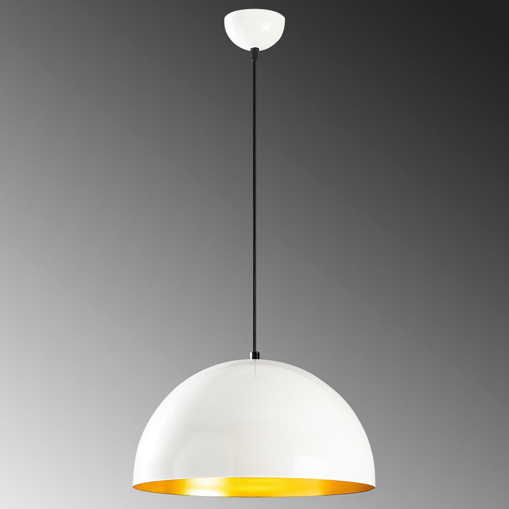 Lampa wisząca Theyro półokrągła średnica 40 cm biała