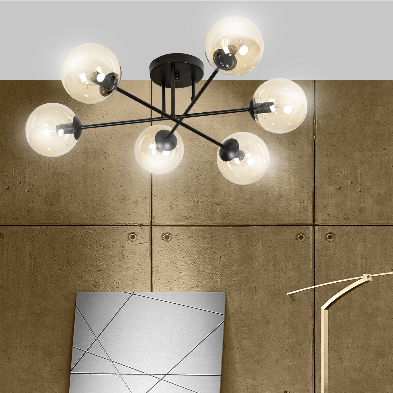 Lampa sufitowa Minturno miodowa x6