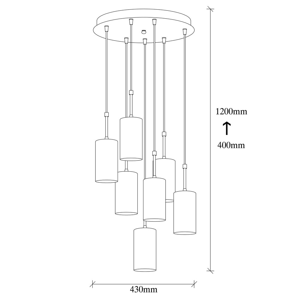 Lampa wisząca Daffnia kaskada x7