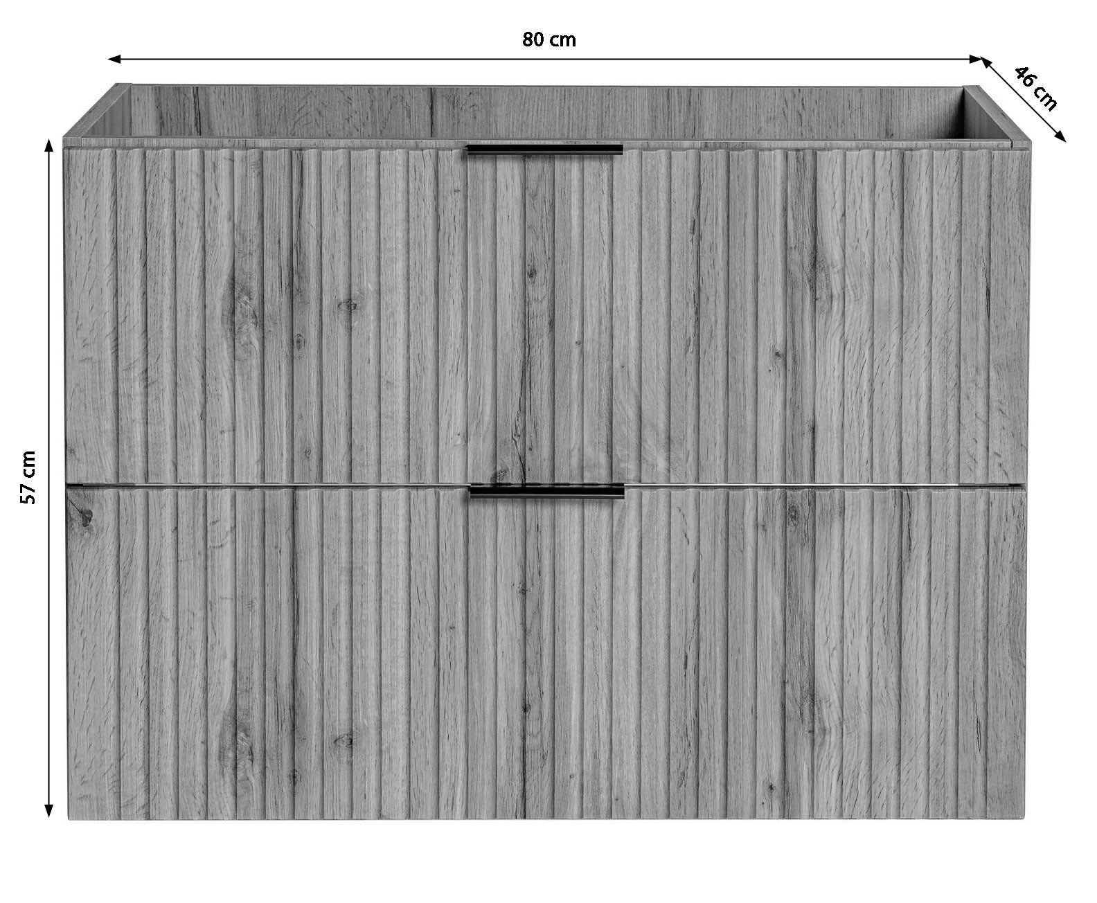 Szafka pod umywalkę Temirni 80 cm czarna lamele
