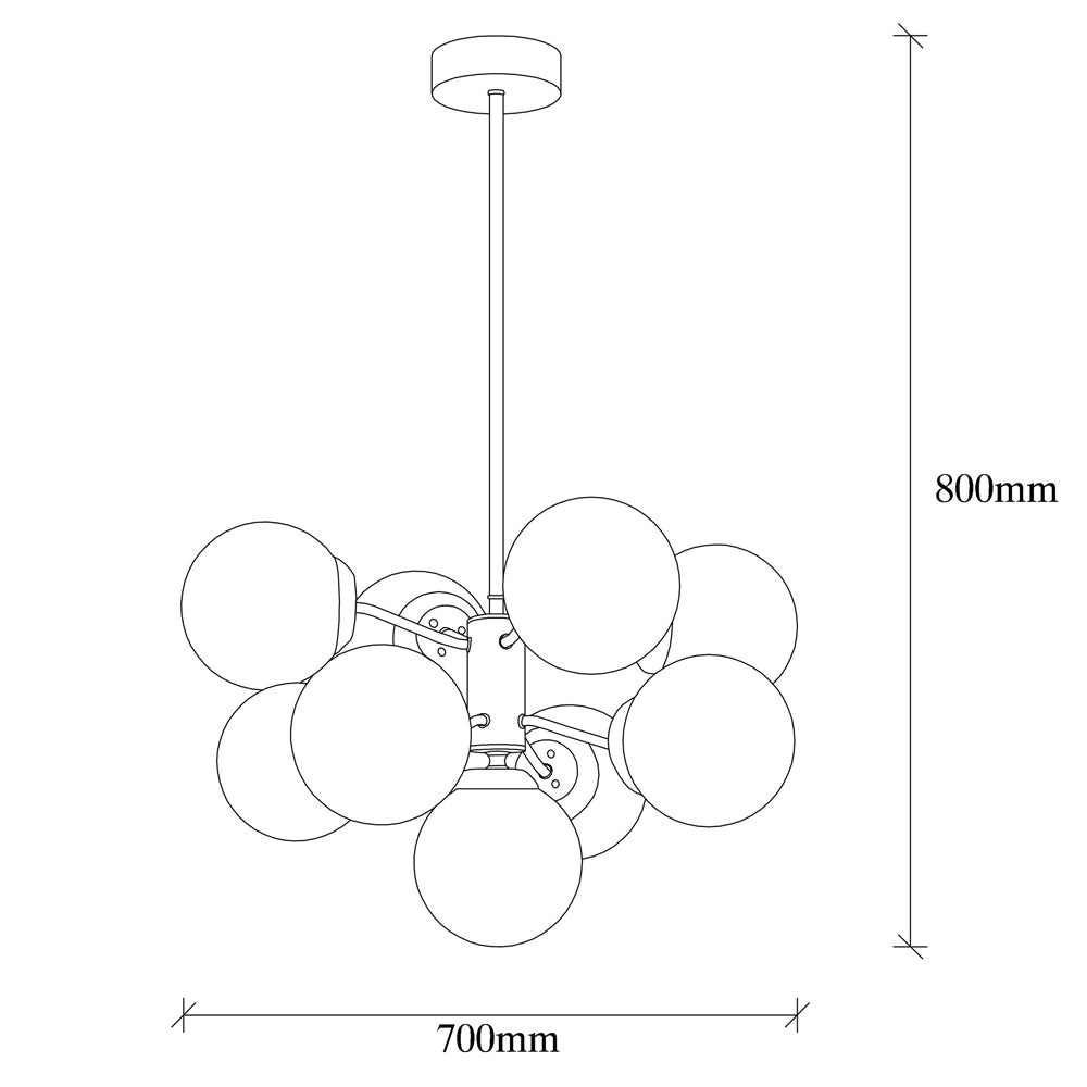 Lampa wisząca Tuiren x9 miedziana